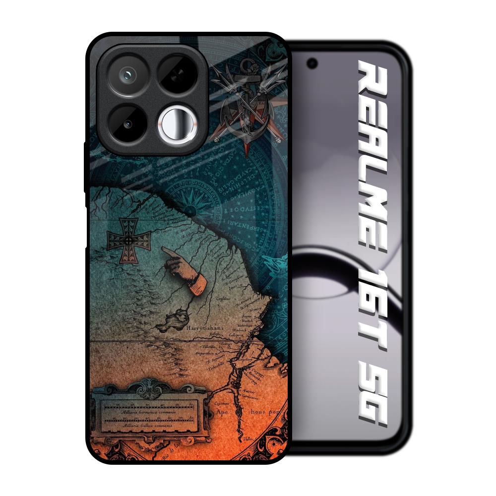 Geographical Map Realme 16T 5G Glass Back Cover Online