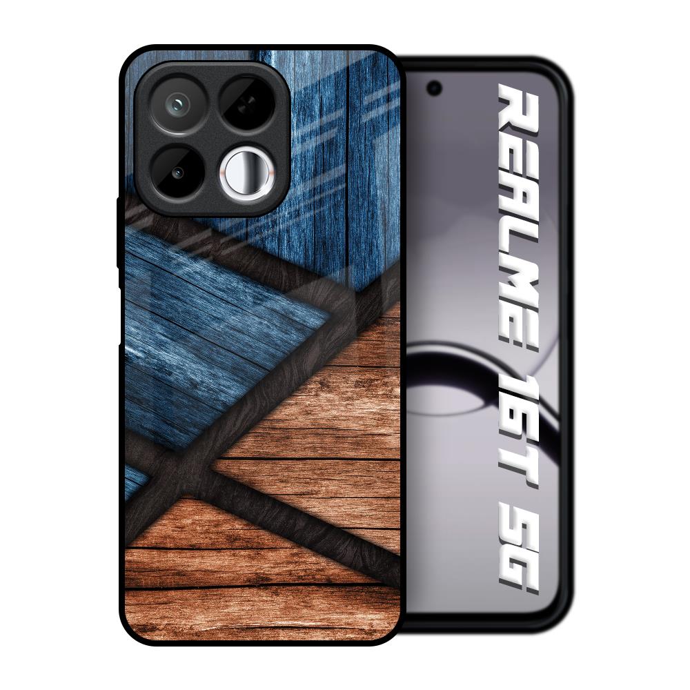 Wooden Tiles Realme 16T 5G Glass Back Cover Online
