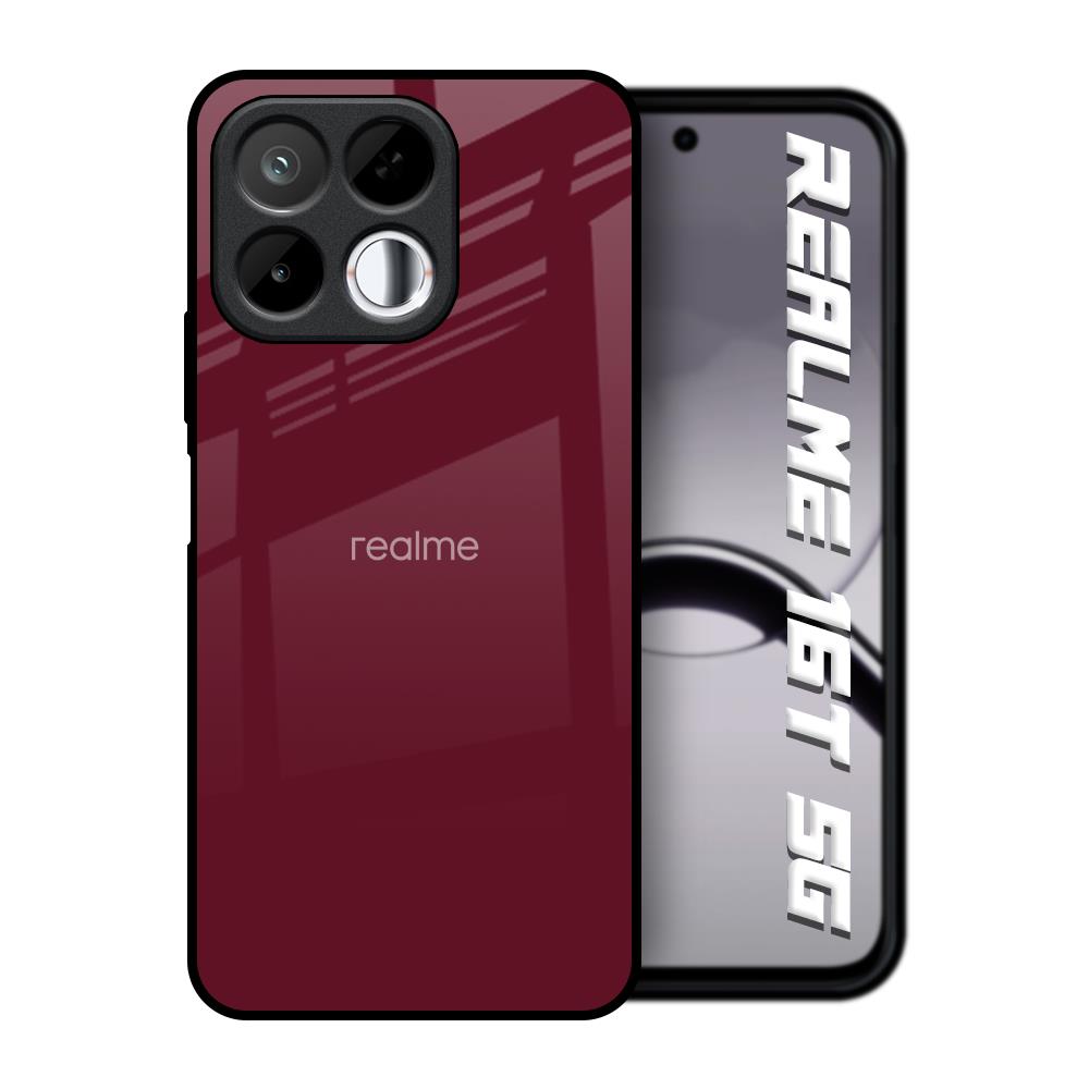 Classic Burgundy Realme 16T 5G Glass Back Cover Online