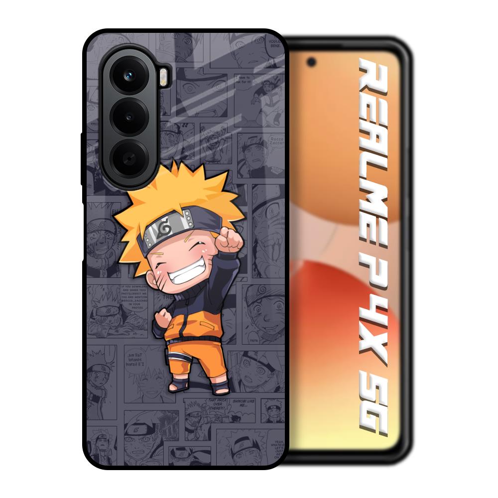 Orange Chubby Realme P4x 5G Glass Back Cover Online