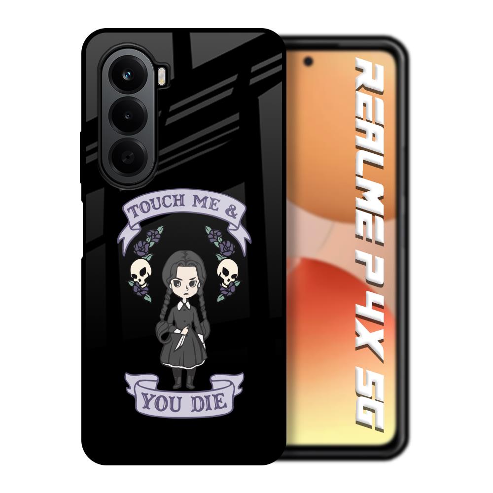Touch Me & You Die Realme P4x 5G Glass Back Cover Online