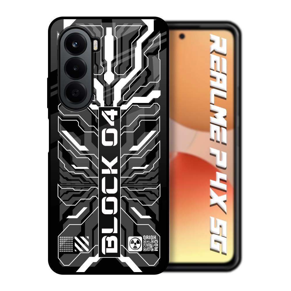Monochrome Magic Realme P4x 5G Glass Back Cover Online