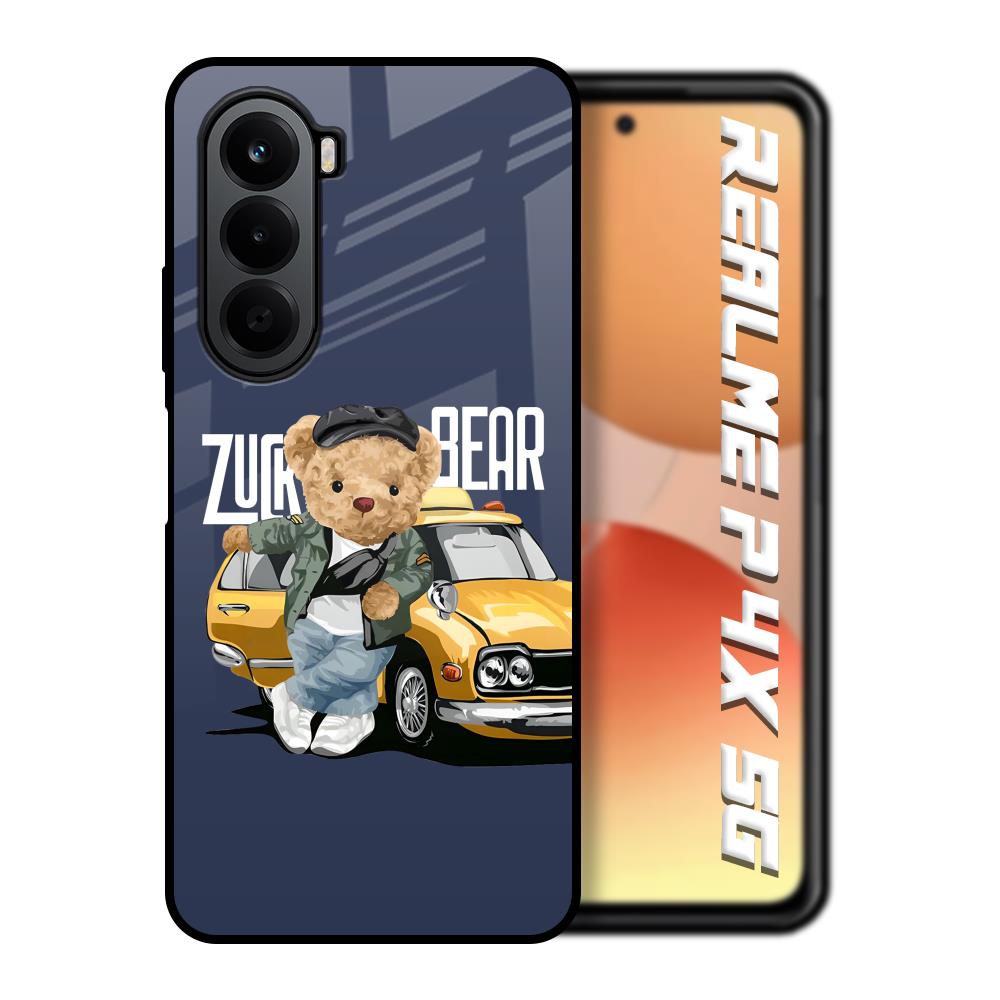Adventurous Bear Realme P4x 5G Glass Back Cover Online
