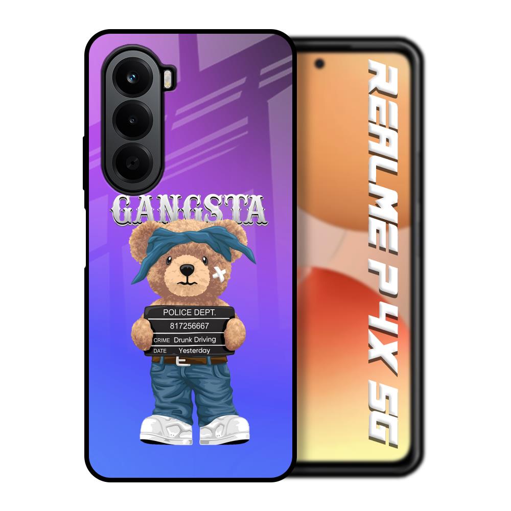 Gangsta Bear Realme P4x 5G Glass Back Cover Online