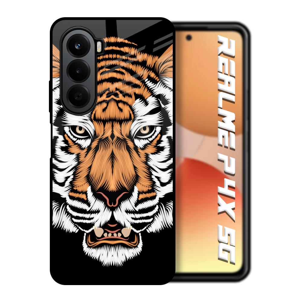 Angry Tiger Realme P4x 5G Glass Back Cover Online