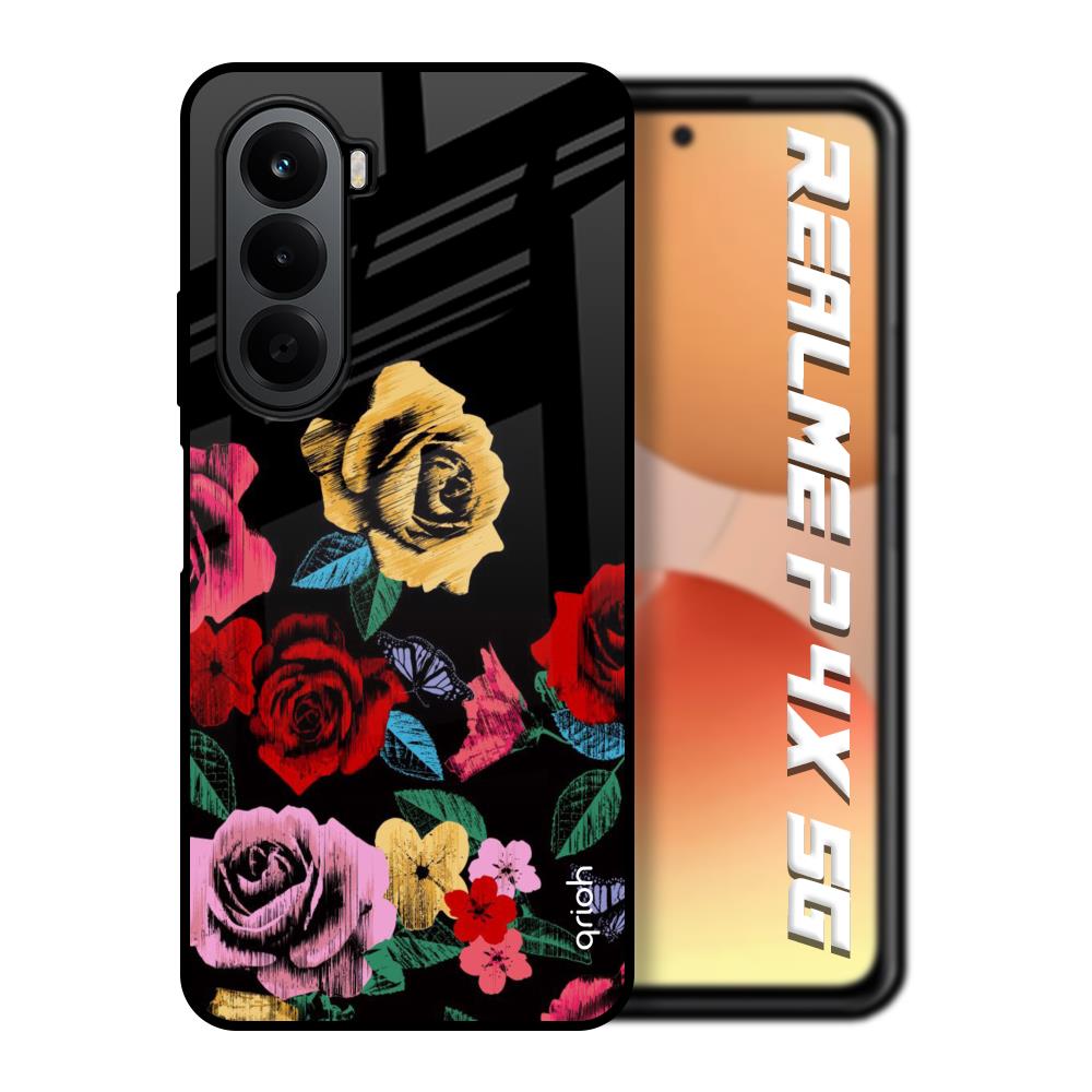 Floral Decorative Realme P4x 5G Glass Back Cover Online