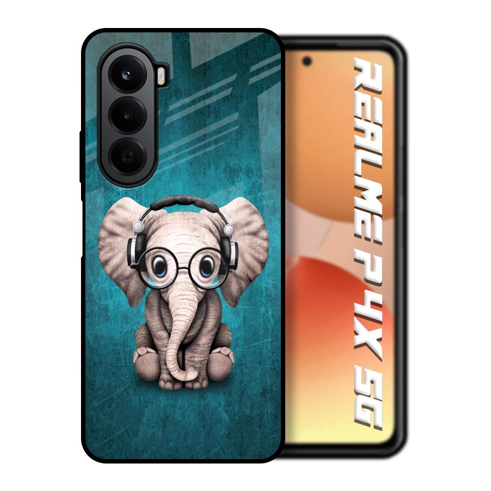 Adorable Baby Elephant Realme P4x 5G Glass Back Cover Online