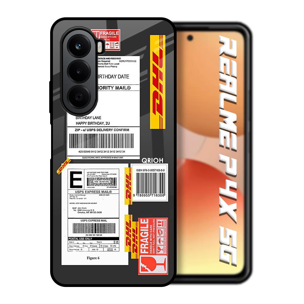 Cool Barcode Label Realme P4x 5G Glass Back Cover Online