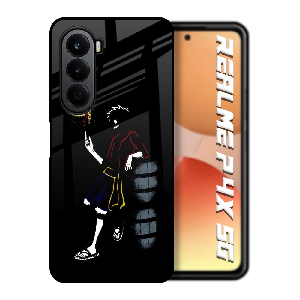 Luffy Line Art Realme P4x 5G Glass Back Cover Online