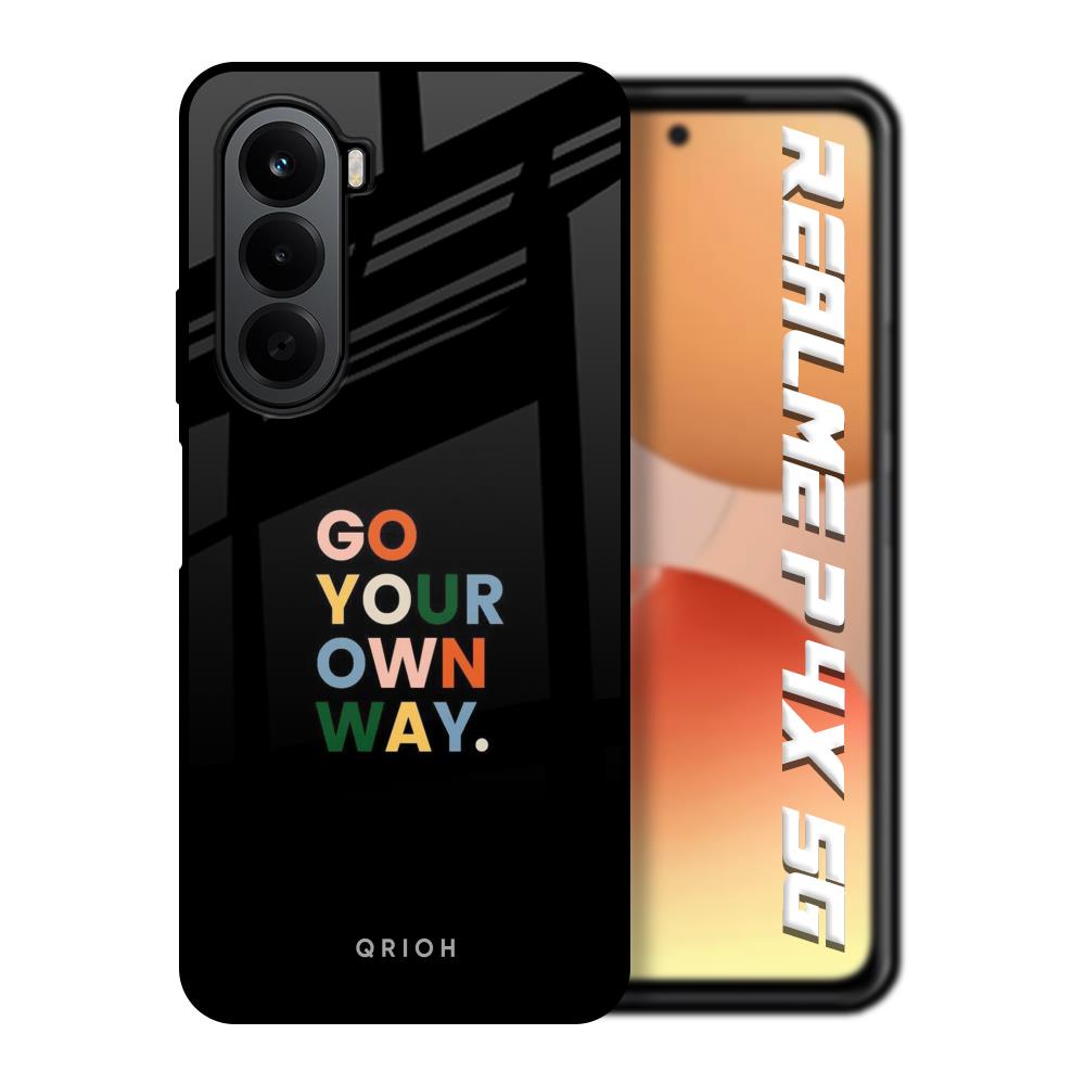 Go Your Own Way Realme P4x 5G Glass Back Cover Online