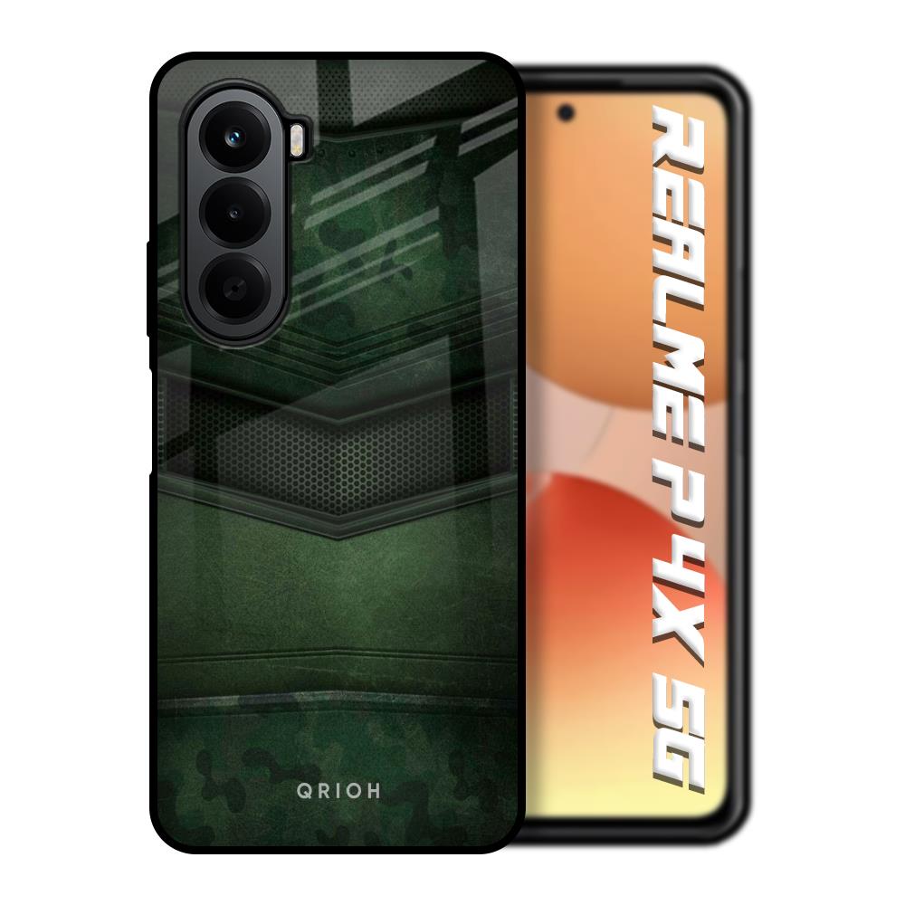Green Leather Realme P4x 5G Glass Back Cover Online