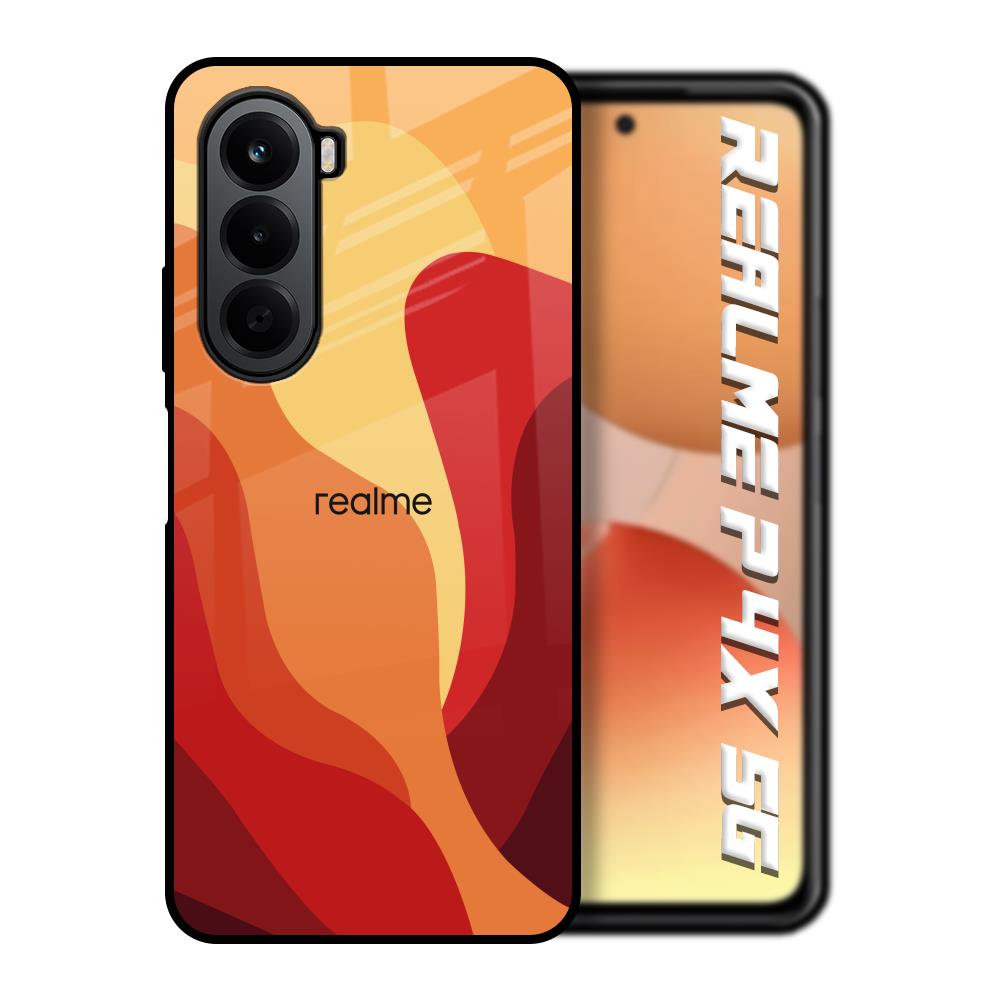 Magma Color Pattern Realme P4x 5G Glass Back Cover Online