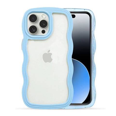 Blue Wavy Hybrid Back Cover for iPhone