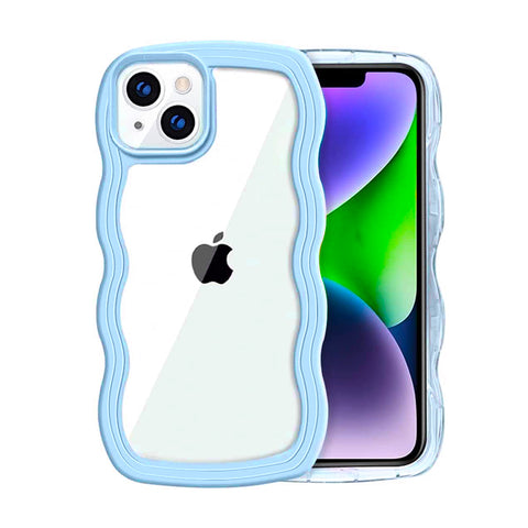 Blue Wavy Hybrid Back Cover for iPhone