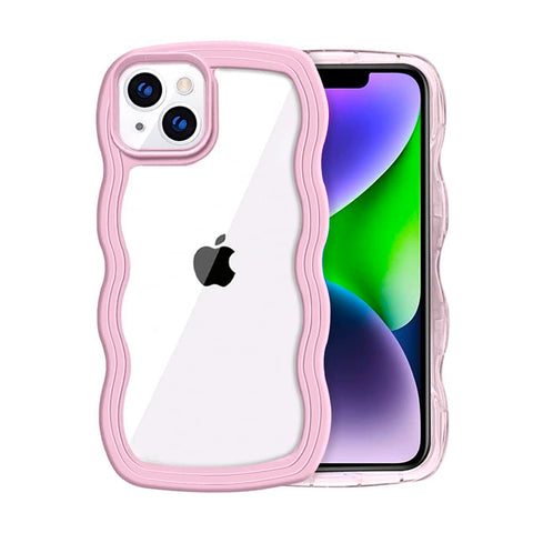 Pink Wavy Hybrid Back Cover for iPhone