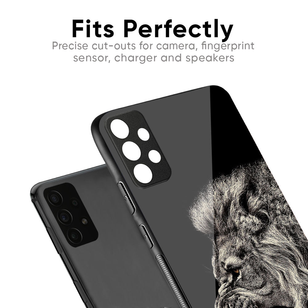 Brave Lion Glass Case for Samsung Galaxy M35 5G
