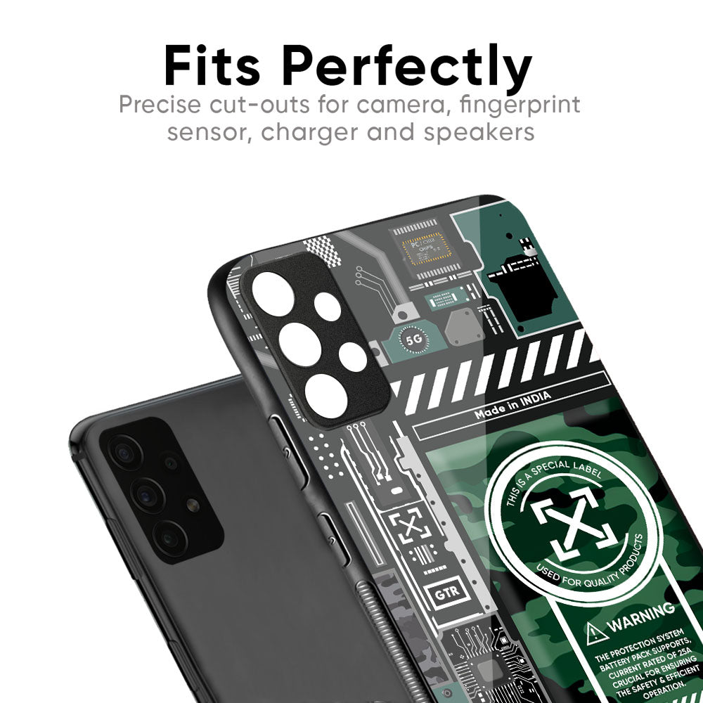 Green Camo Circuit Glass Case for Samsung Galaxy A33 5G
