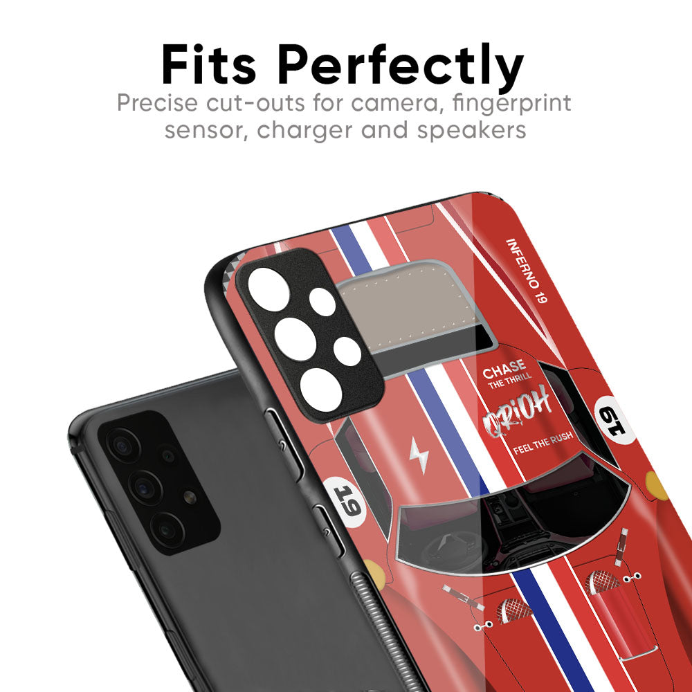 Racing Vintage Glass Case for Vivo X50 Pro