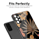 Lines Pattern Flowers Glass Case for Redmi K50i 5G
