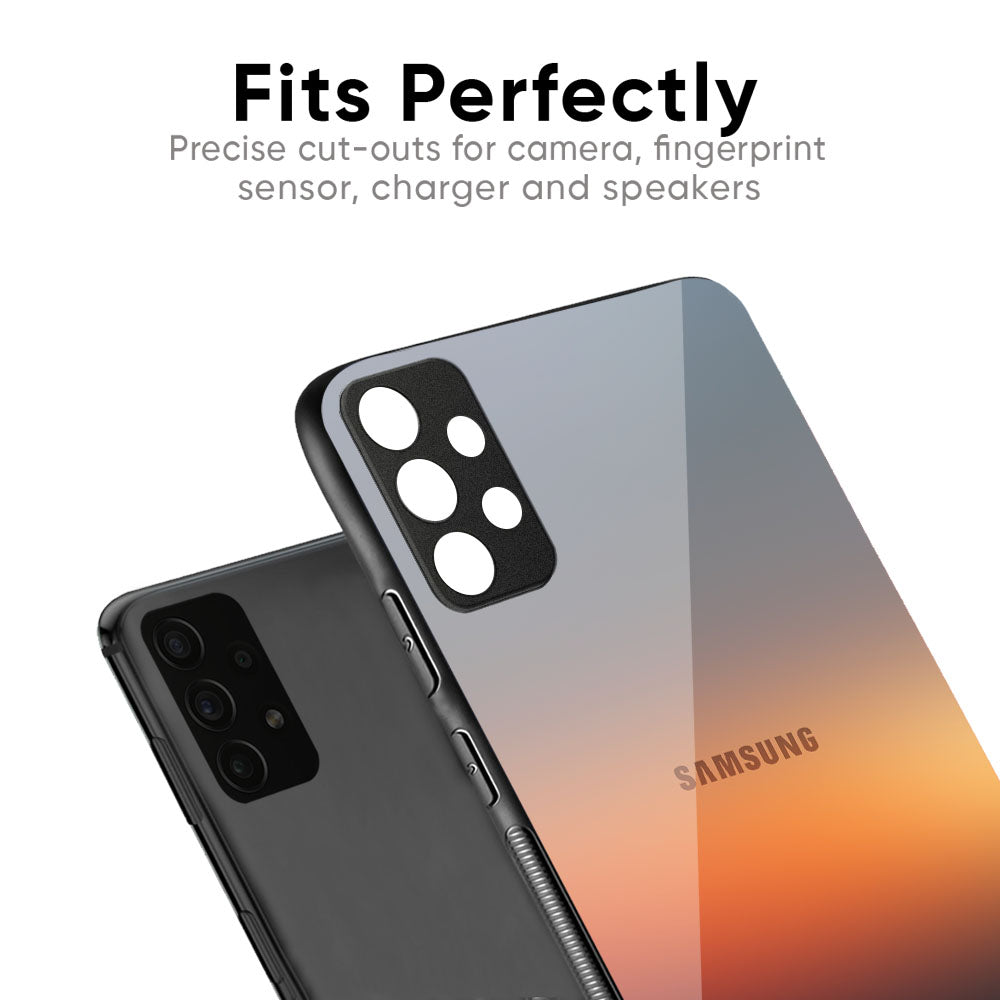 Aesthetic Orange Glass Case for Samsung Galaxy A36 5G