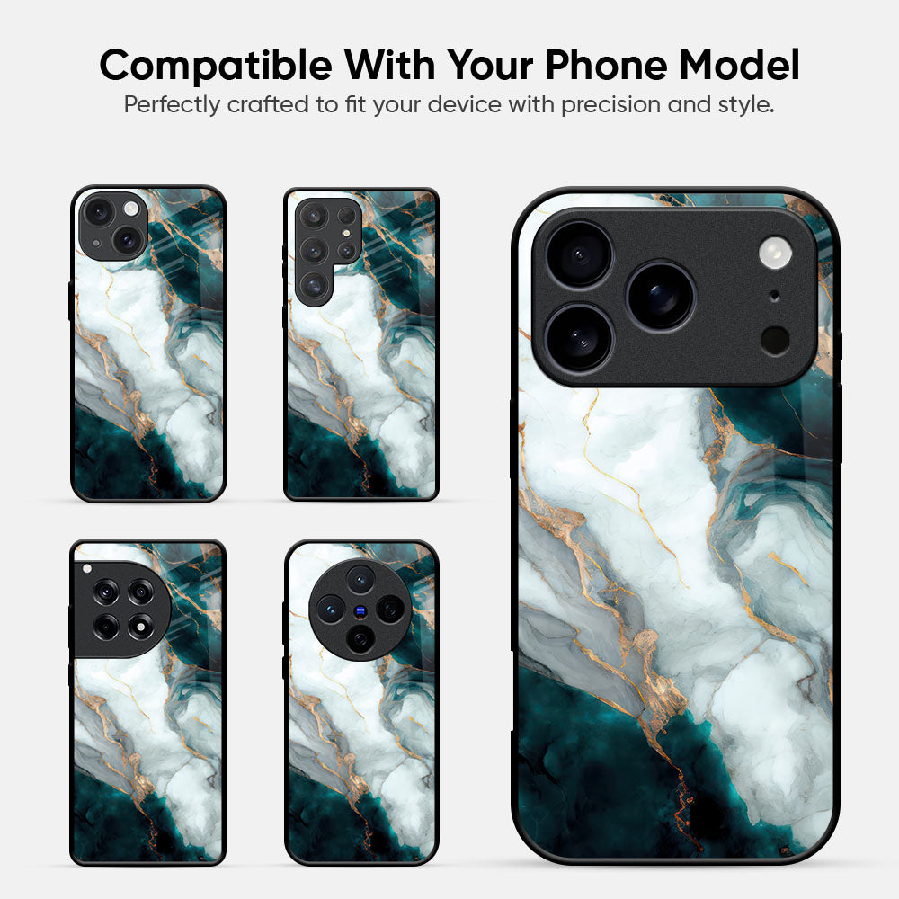 Aqua Green Marble Glass Case