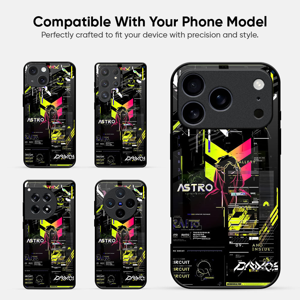 Astro Glitch Glass Case