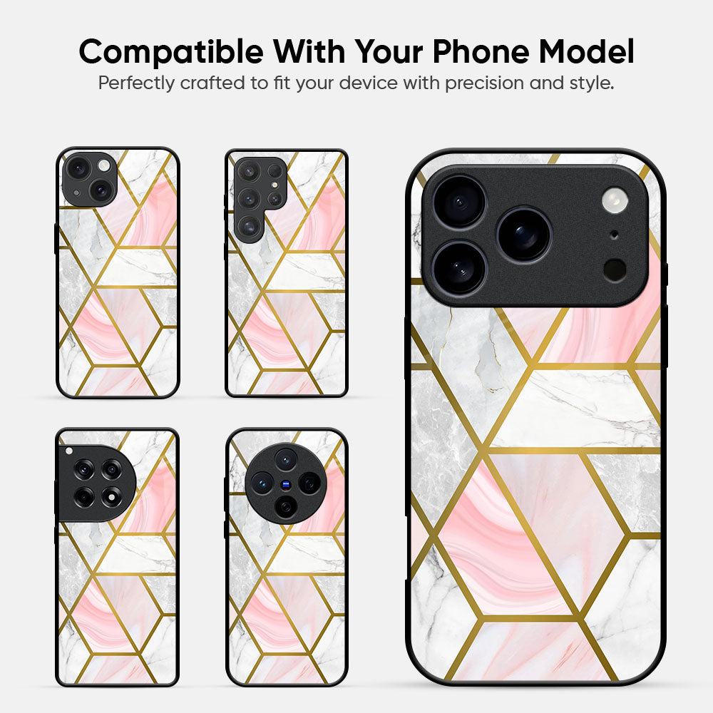 Geometrical Marble Glass Case