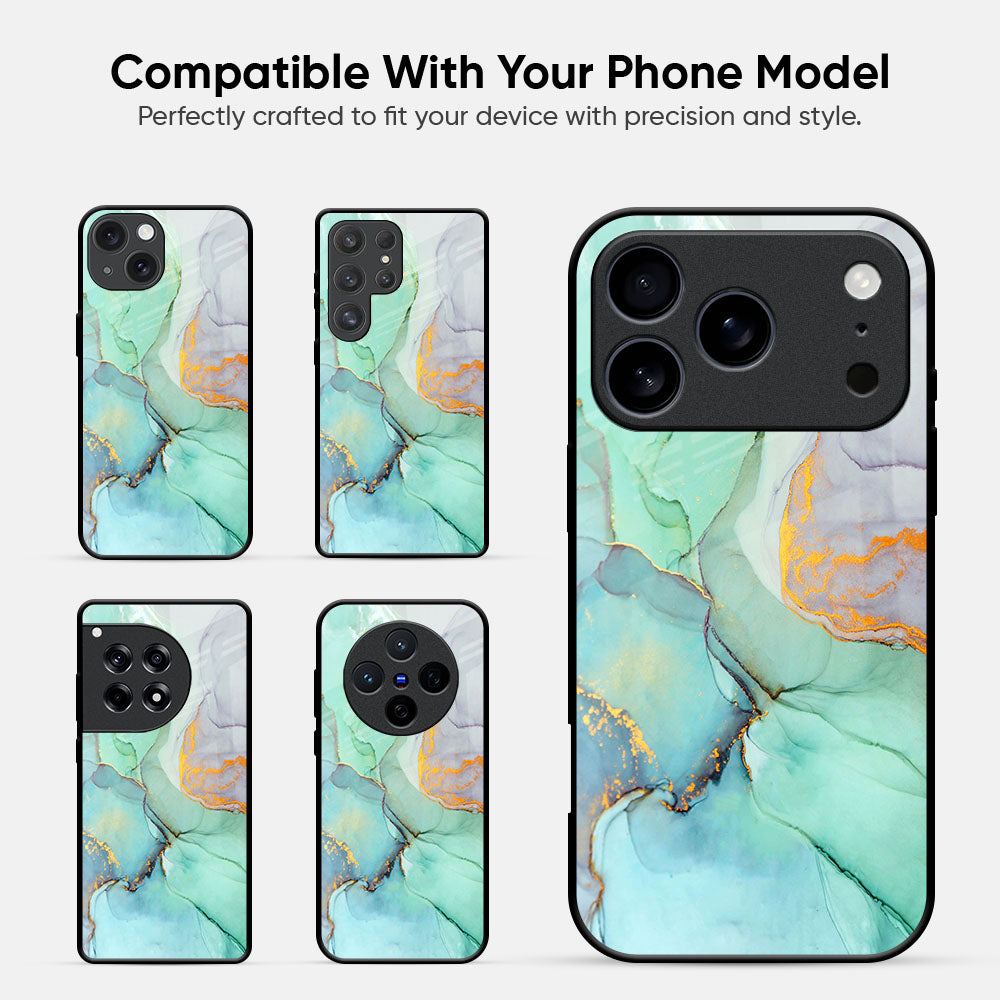 Green Marble Glass Case