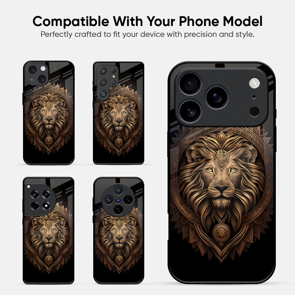 Ancient Lion Glass Case