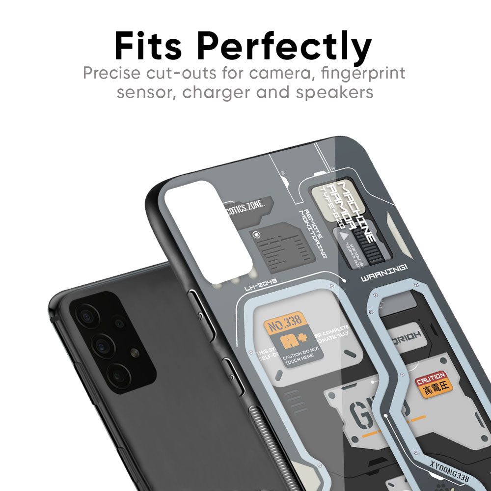 Retro Futuristic Glass Case for Samsung Galaxy F41