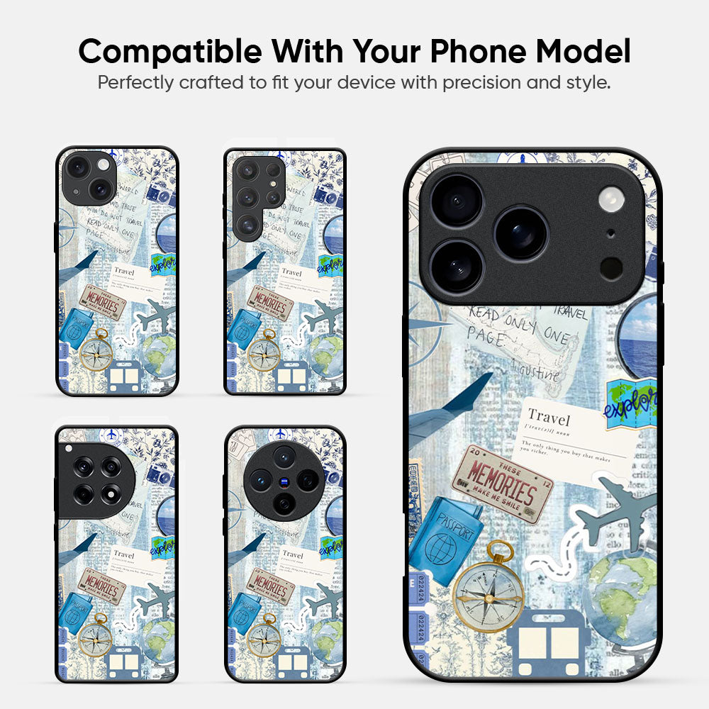 Travel Collage Glass Case