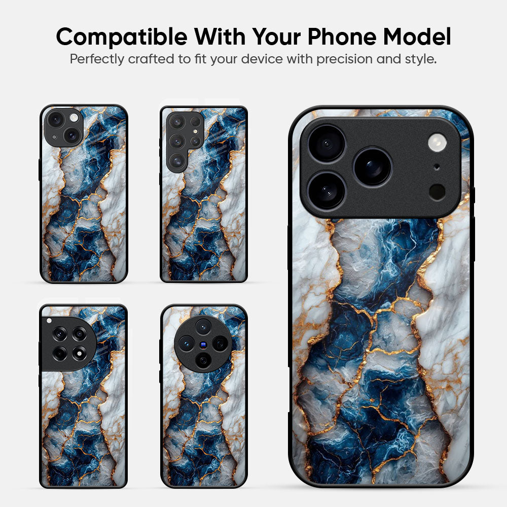 Blue Marble Glass Case