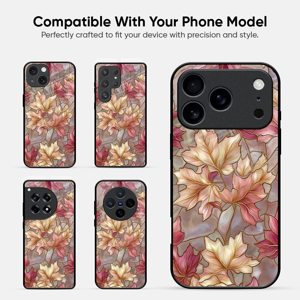 Maple Leaf Print Glass Case