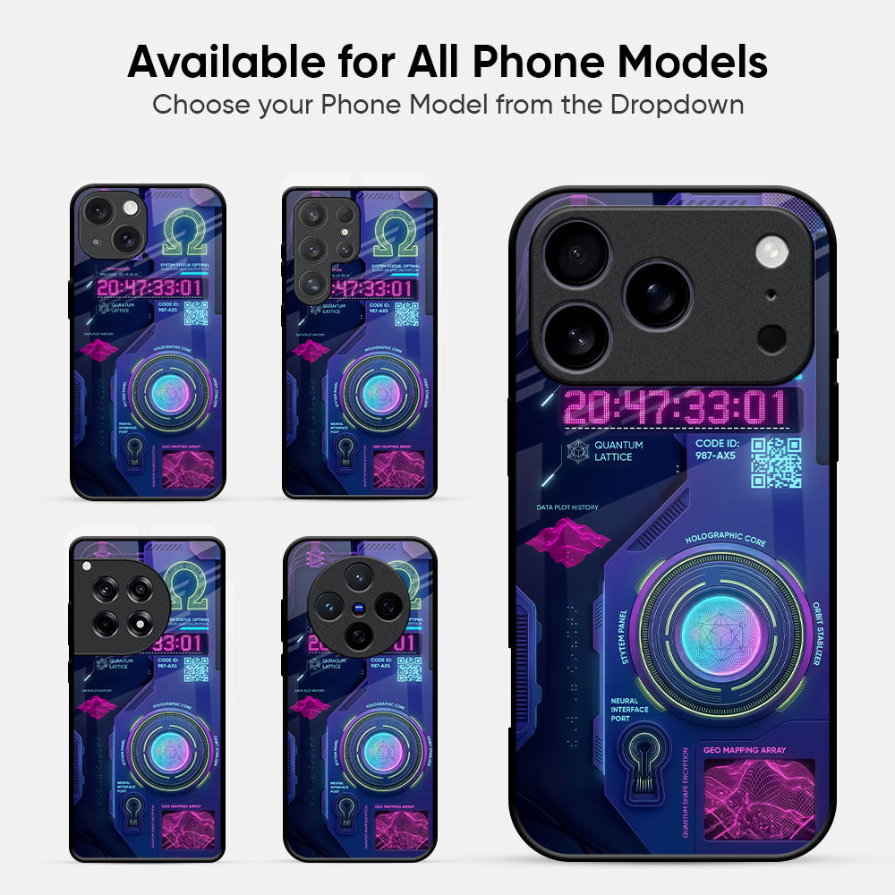 Neon Pulse Glass Case - Glass Back Cover for Phone (View 2)