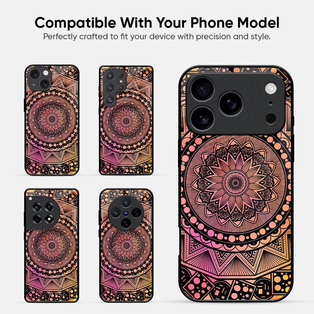 Floral Mandala Glass Case