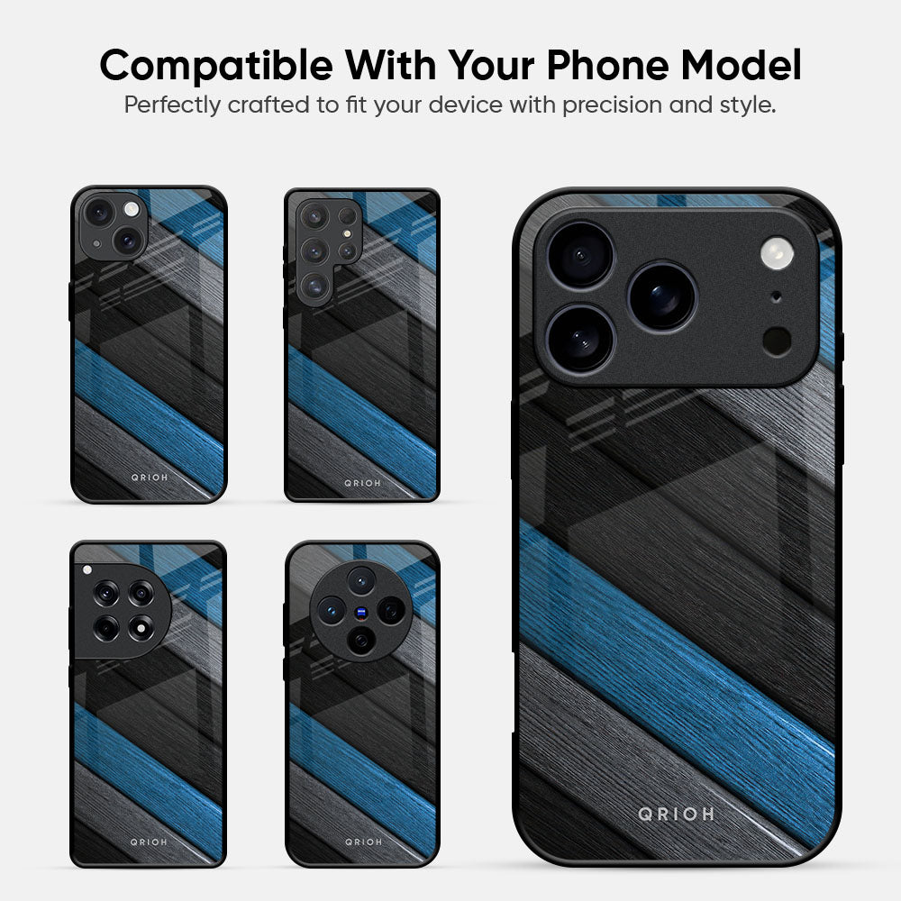 Multicolor Wooden Effect Glass Case