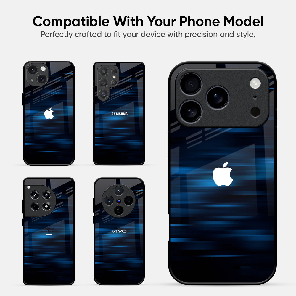 Blue Rough Abstract Glass Case
