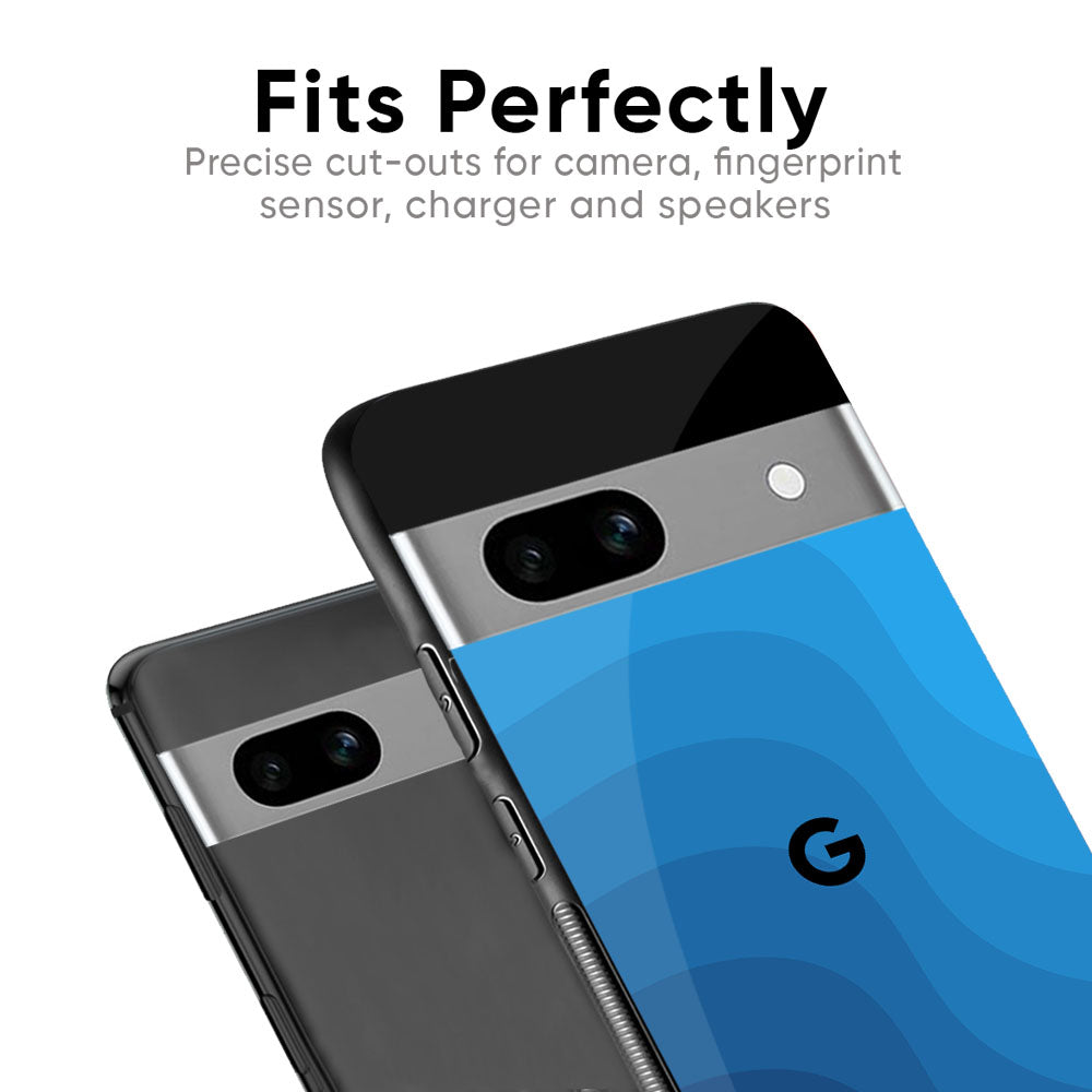 Blue Wave Abstract Glass Case for Google Pixel 9