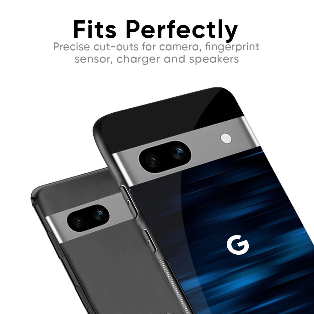 Blue Rough Abstract Glass Case for Google Pixel 9