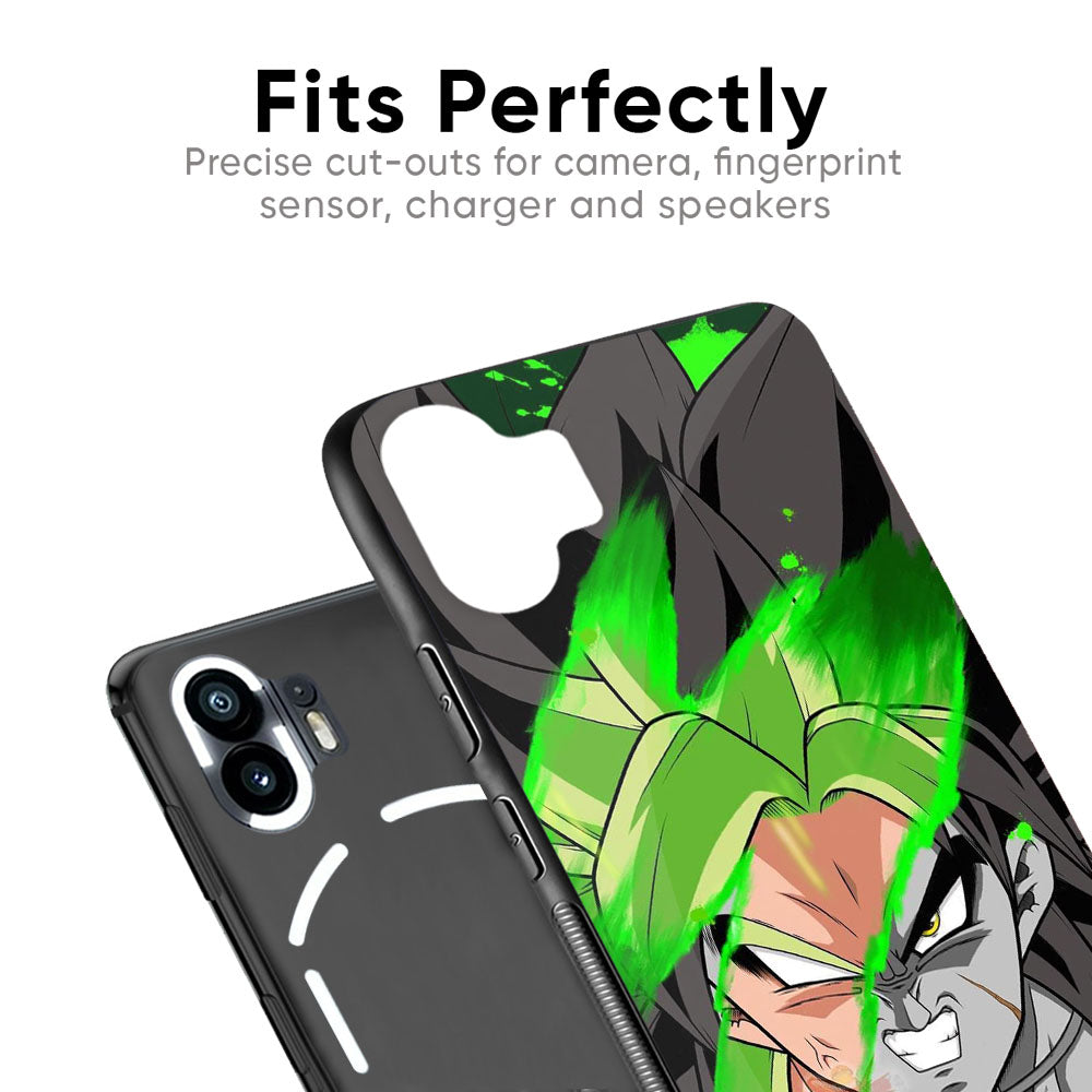 Anime Green Splash Glass Case for Nothing Phone 2a Plus