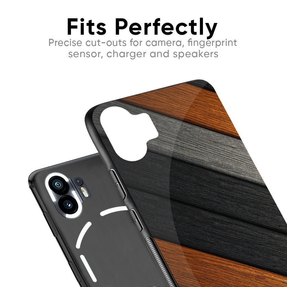 Tri Color Wood Glass Case for Nothing Phone 2a Plus