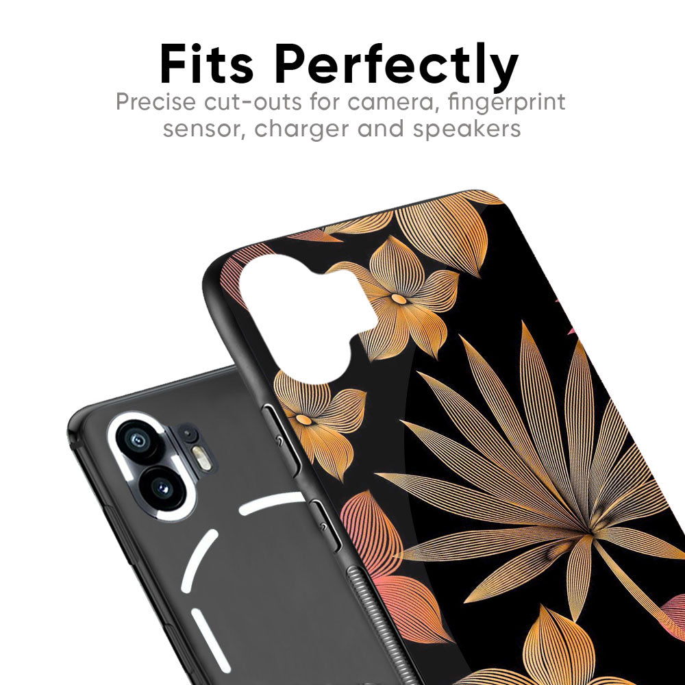 Lines Pattern Flowers Glass Case for Nothing CMF Phone 1