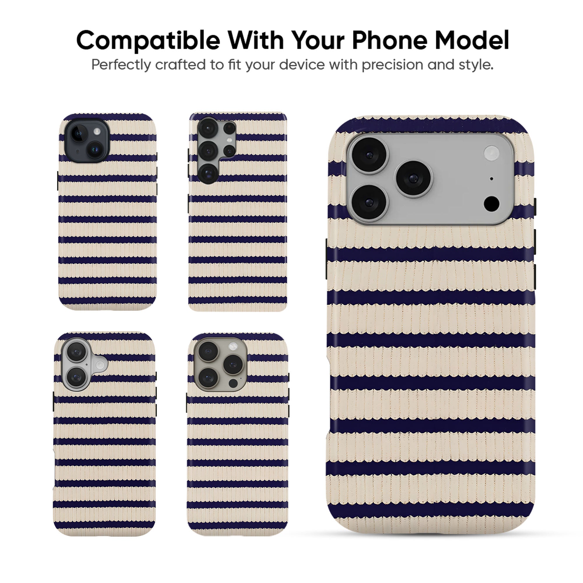 Navy Stripe Calm Tough Case