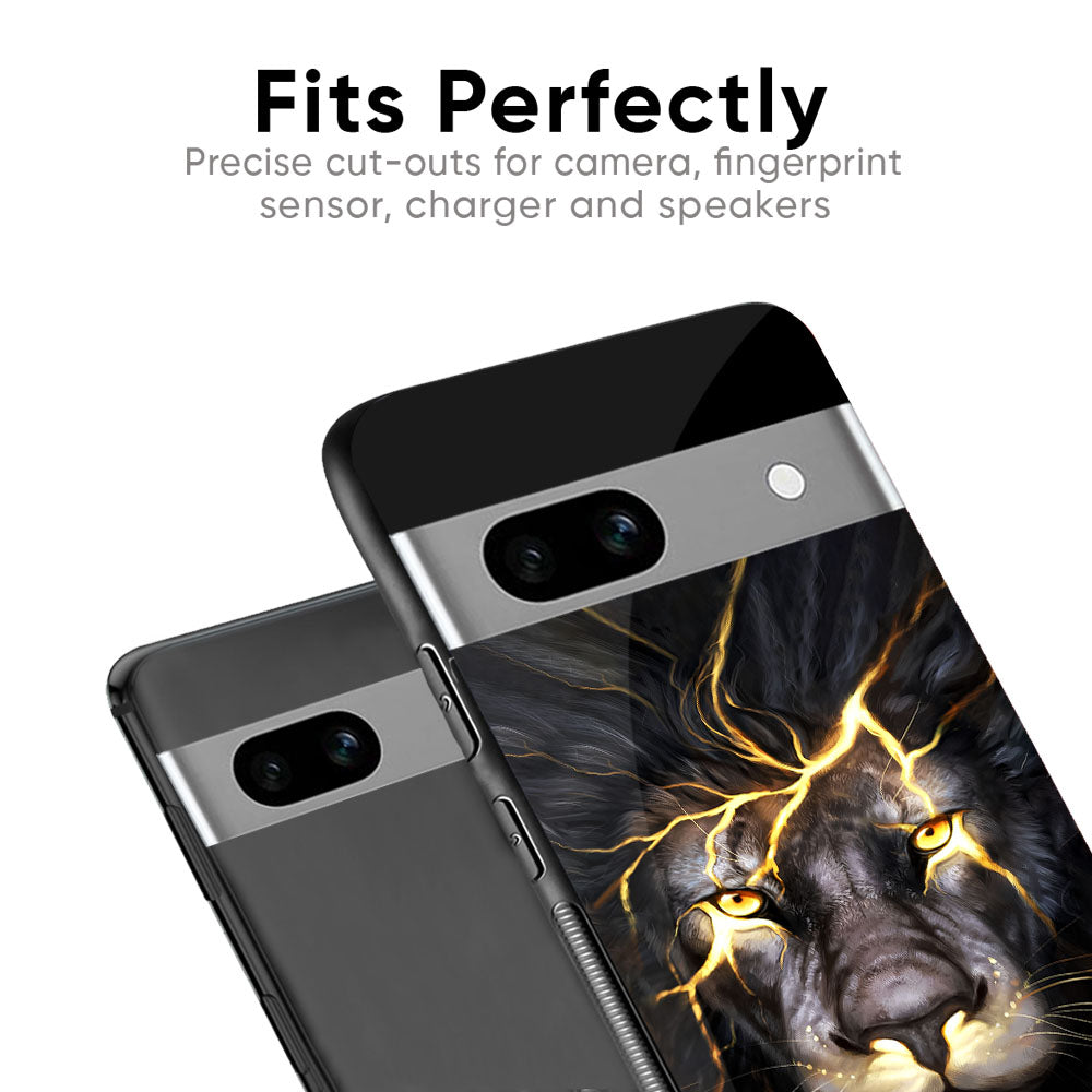 Golden Grey Lion Glass Case for Google Pixel 8 Pro