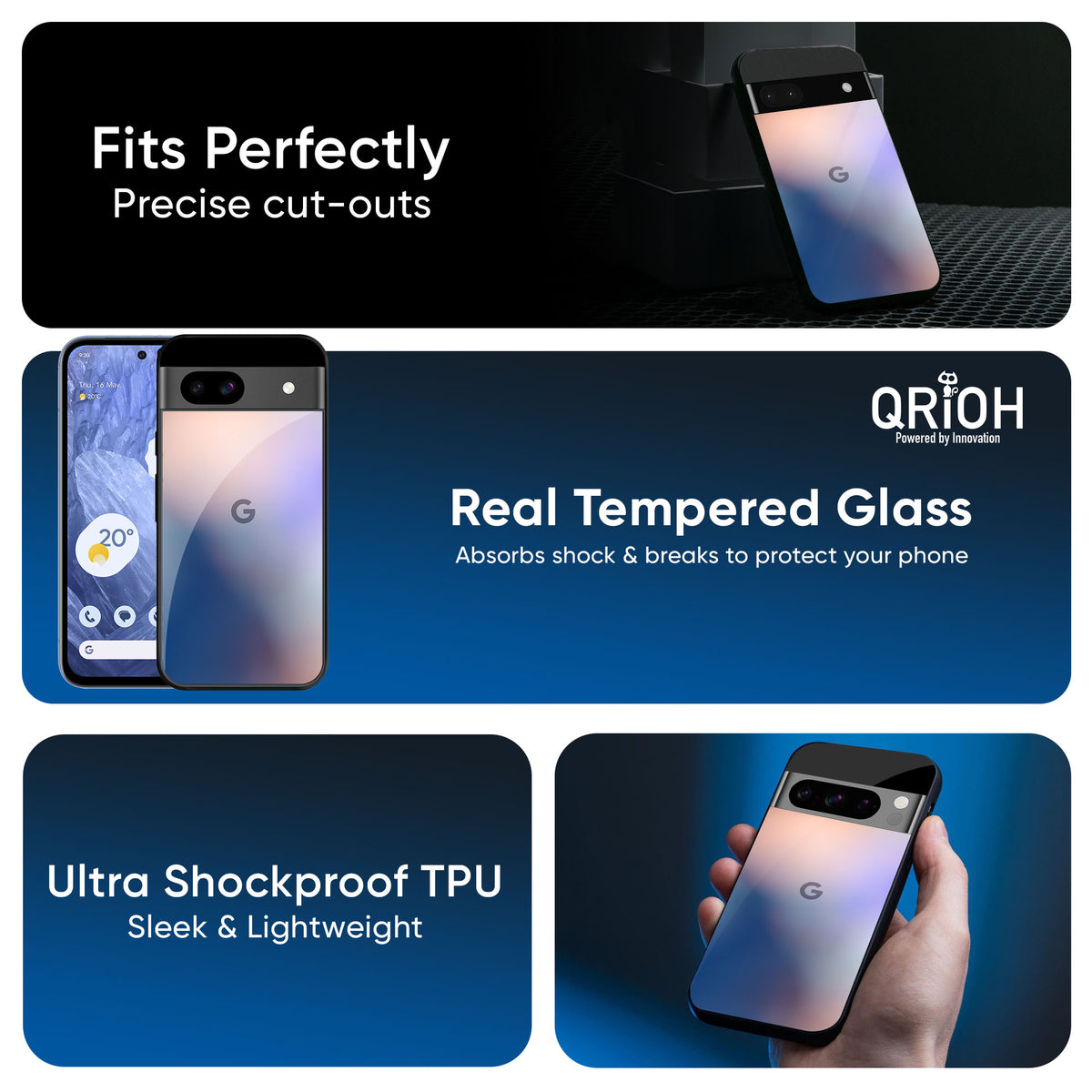 Blue Mauve Gradient Glass Case for Google Pixel 9 Pro XL