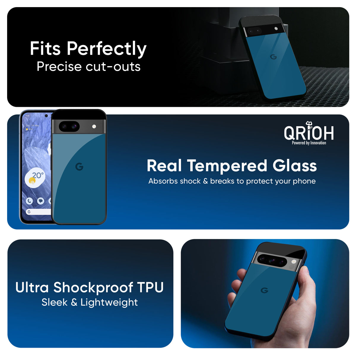 Cobalt Blue Glass Case for Google Pixel 9