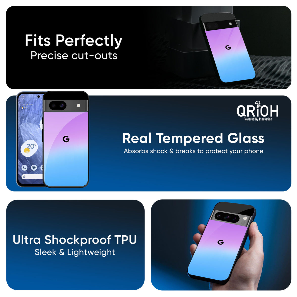 Unicorn Pattern Glass Case for Google Pixel 9 Pro XL