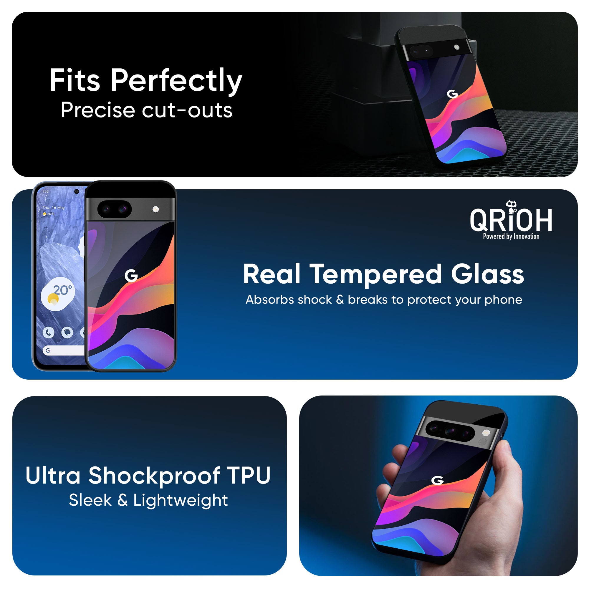 Colorful Fluid Glass Case for Google Pixel 9