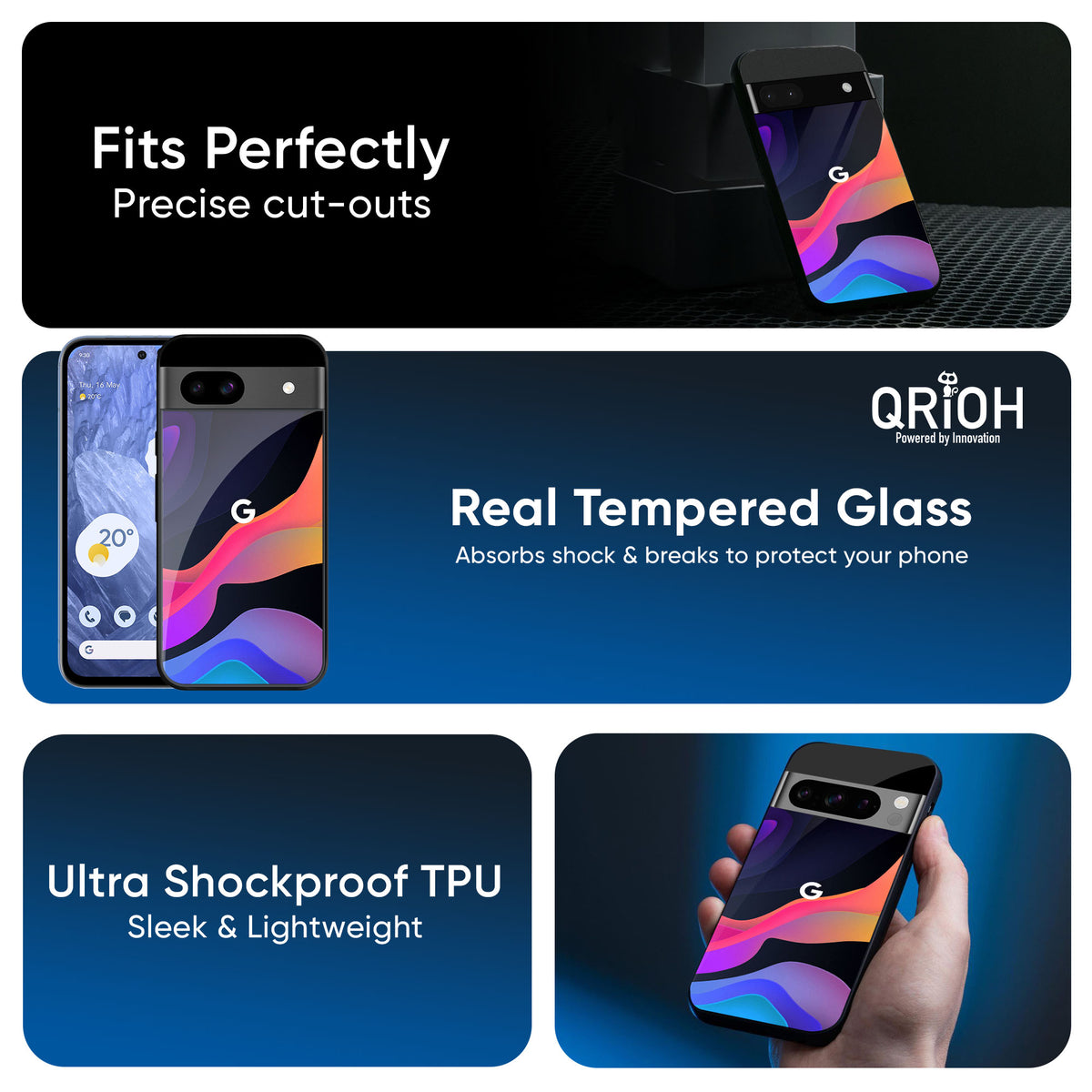 Colorful Fluid Glass Case for Google Pixel 9 Pro XL