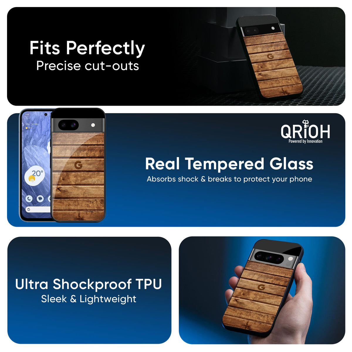 Wooden Planks Glass Case for Google Pixel 9 Pro